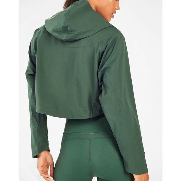 Fabletics Hunter Green Cropped Erica Full Zip Hooded Jacket Women’s Sz XXL - Picture 11 of 12
